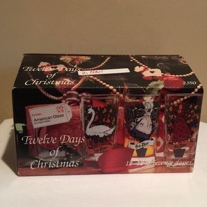 Twelve Days of Christmas Glasses AMerican Glass